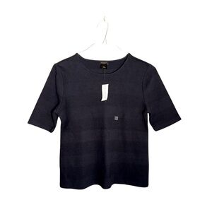 Ann Taylor Factory Navy Blue Cotton Polyester Blend Top - Size Medium - NWT